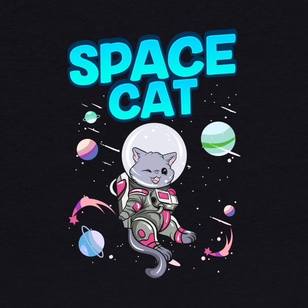 Adorable Space Cat Cute Kitty Astronaut Exploring by theperfectpresents